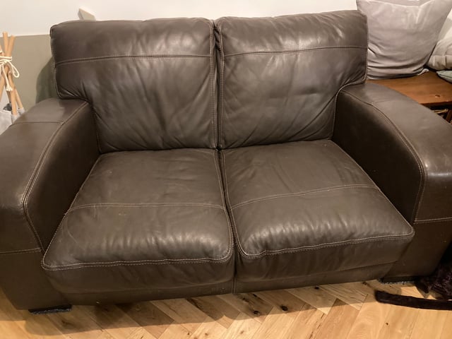 Dfs 2 Seater Leather Sofa In Gosport