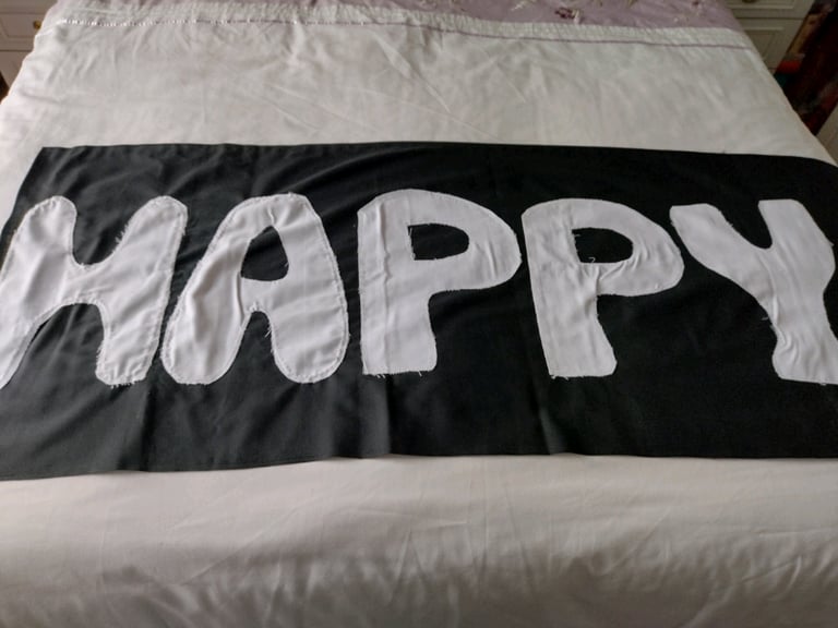 Happy Birthday Reusable Fabric Banner 4 metres long & 20 inches high!!