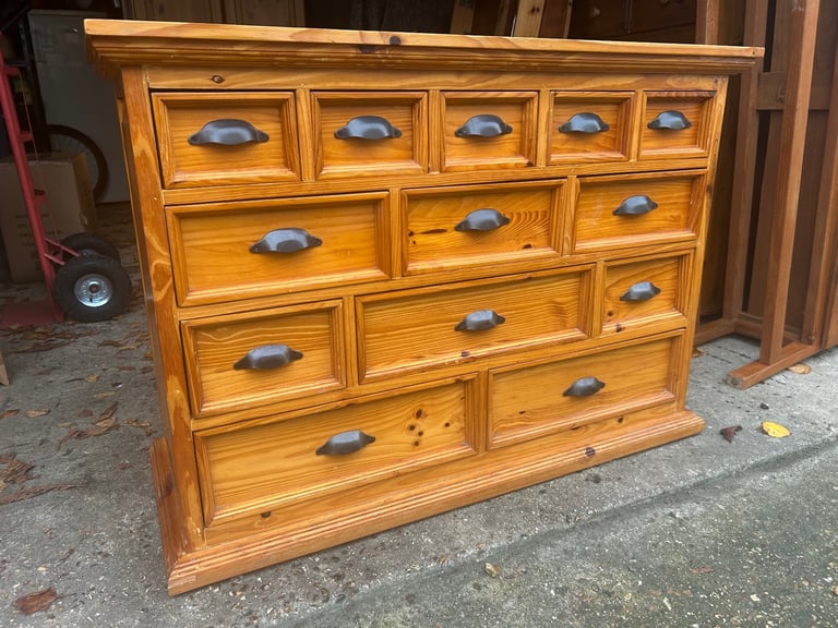Solid chunky pine large chest of drawers. Possible delivery 