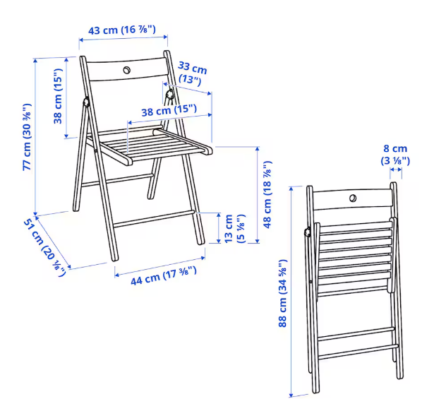 IKEA Frosvi white wooden folding chair