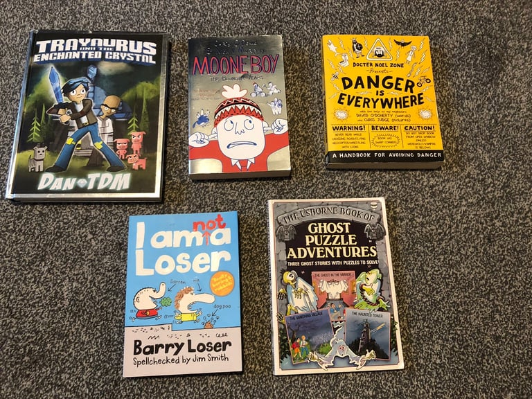 5 children’s books inc Dr Noel Danger is Everywhere and Dan TDM gift idea