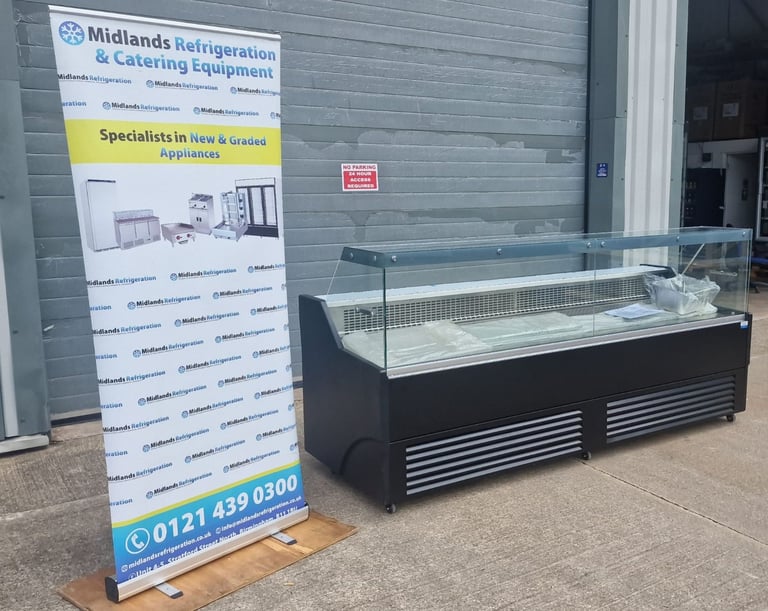 2.6m Meat Display Serve Over Display Cold Counter Commercial Fridge Deli Fridge Salad Chiller