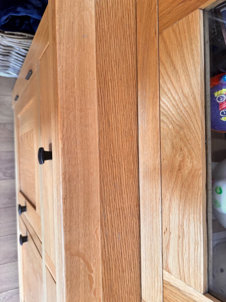 Oak sideboard and display case