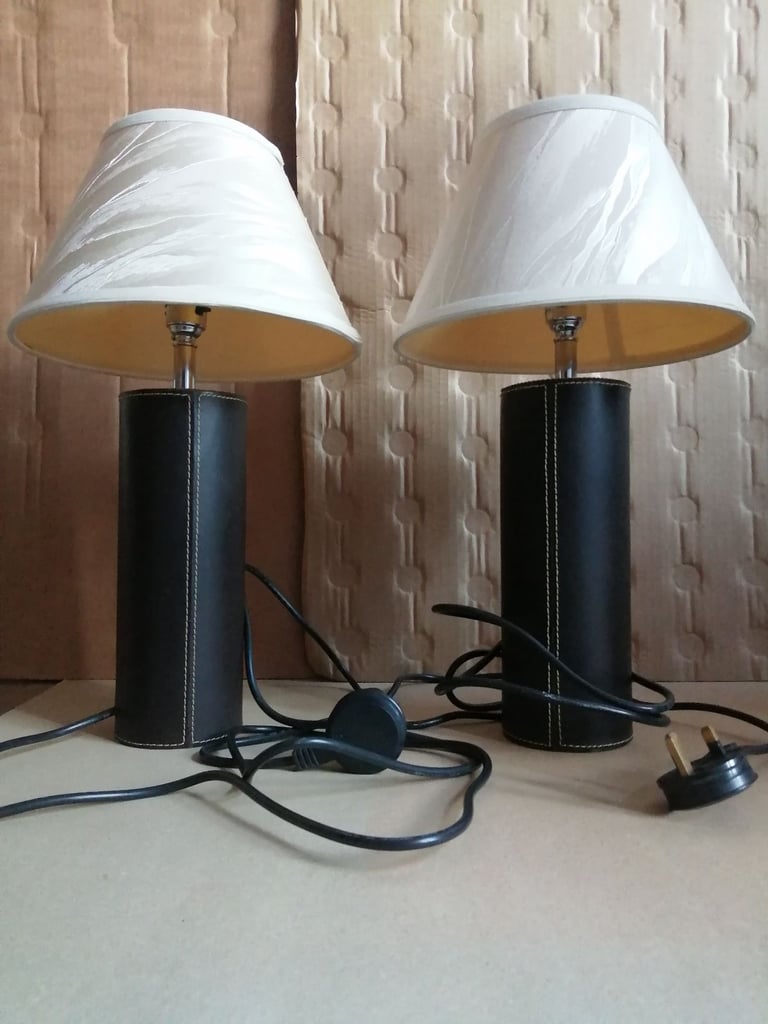 Bedside Table Lamp X2, Total Height 44cm