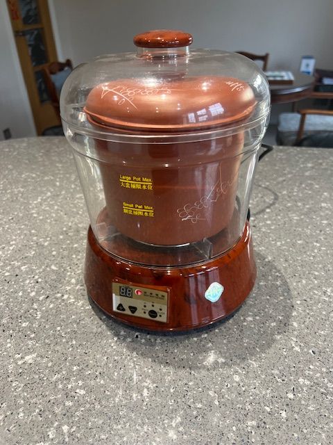 image for Electric Multi-Function Slow Cooker with Large & Small Clay Pots 
