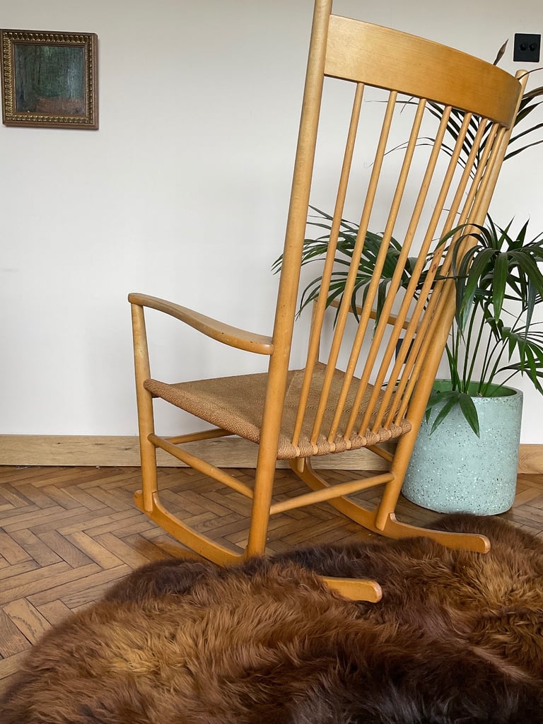 Mid century Danish Hans j Wegner rocking chair 