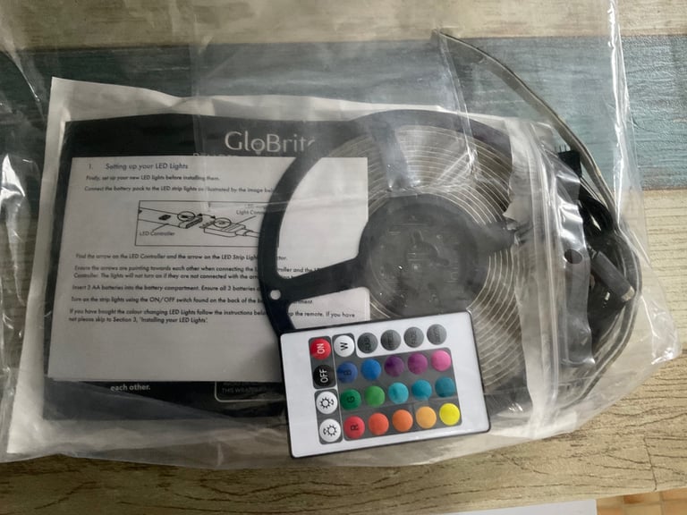 Glo Bright led strip with remote control-new 