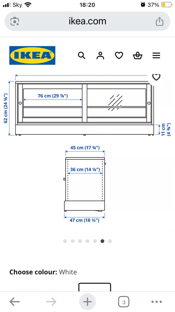 Immaculate White Wooden TV Stand - As New
