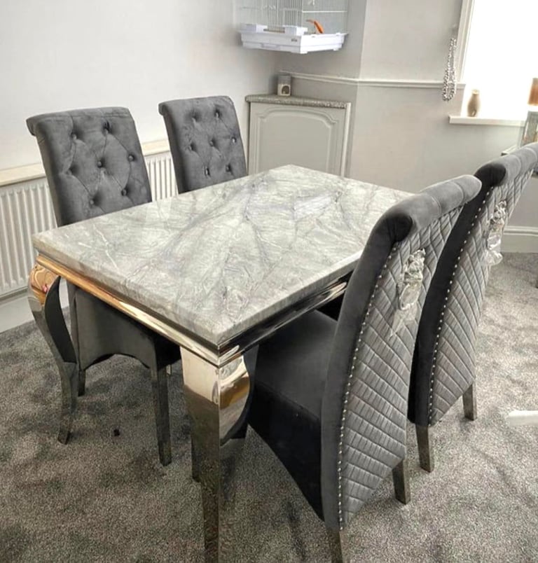 image for Marble Table and 4 Chairs 