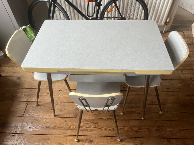 Vintage mid century Formica kitchen table and dining chairs