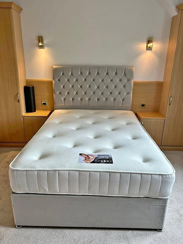 image for ]] Divan Double Bed With Mattress | All Sizes & Multicolour - Same Day Delivery ]]