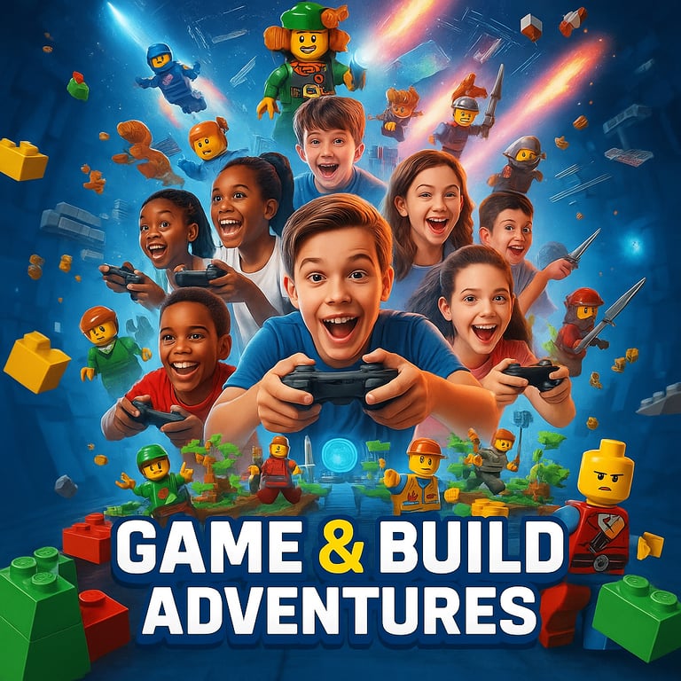 image for Hosted birthday parties with a retrogaming and Lego building theme
