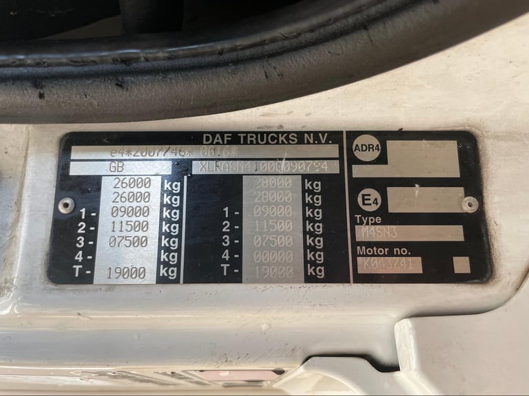 DAF CF290 *EURO 6*, 6X2 26 TONNE INSULATED FRIDGE/FREEZER 