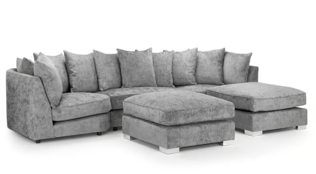 image for Brand New Bishop Scatterback U Shape Sofa - Grey