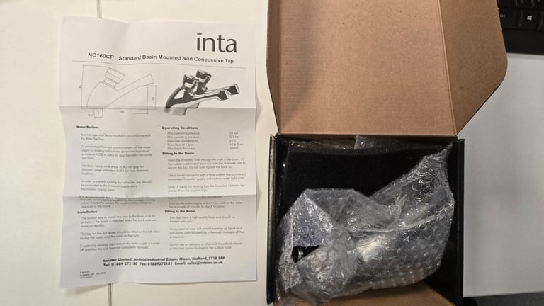 Inta Non-Concussive Basin Taps Push Down, Self-Closing, Time Delay, Auto-Stop.