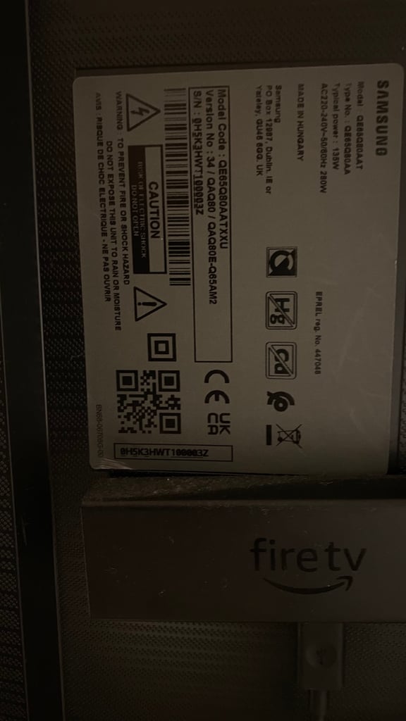 Samsung QE65Q80AAT 65” 4K QLED Smart TV – Excellent Condition