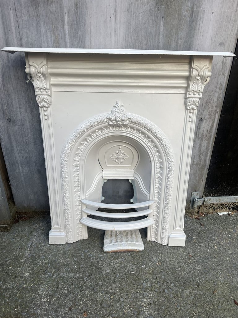 image for An Antique Victorian Cast Iron Fire Surround With Fabulous Detail