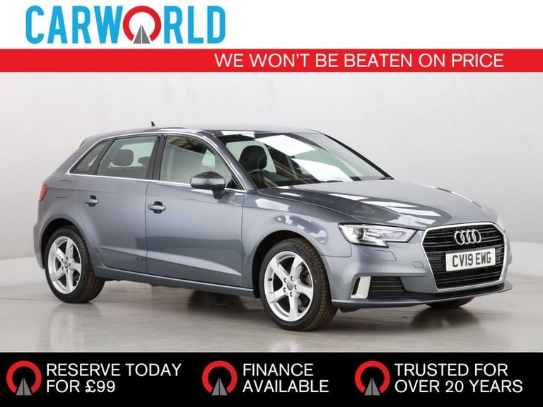 2019 Audi A3 1.0 TFSI 30 Sport Sportback 5dr Petrol Manual Euro 6 (s/s) (116 ps) Hatchback Petrol...