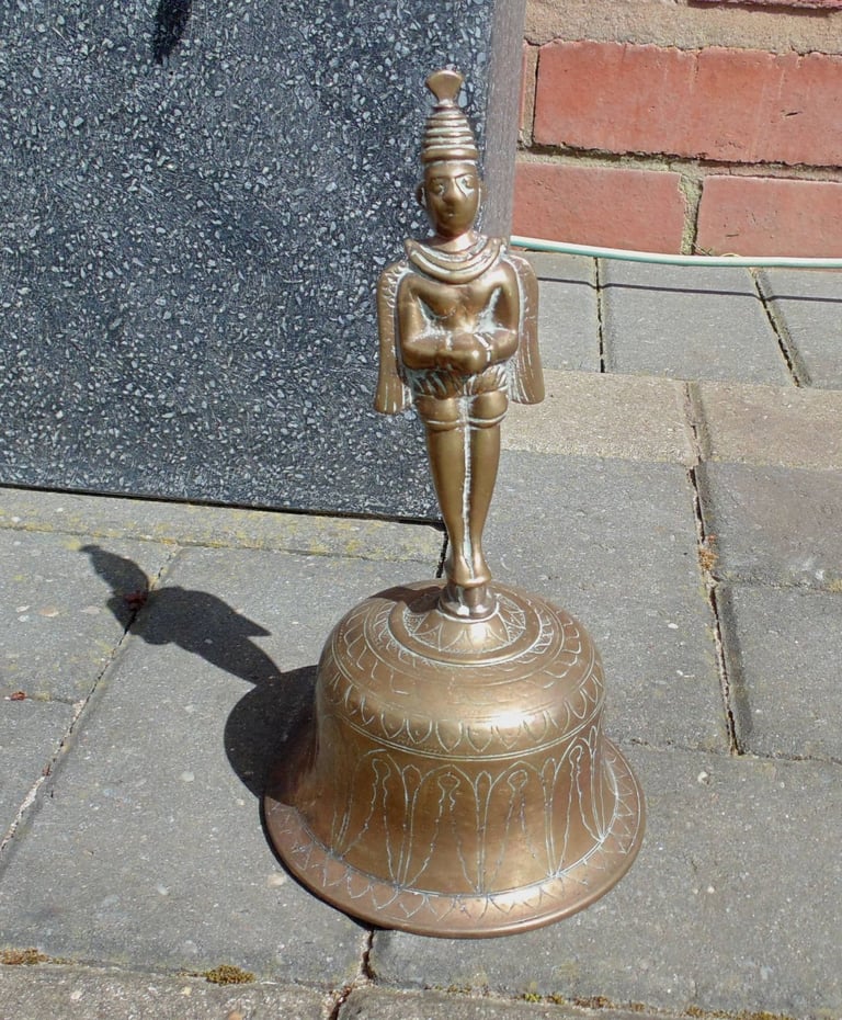image for (1505) tibetan brass hand  bell (Pick up or post, Dy4 area)