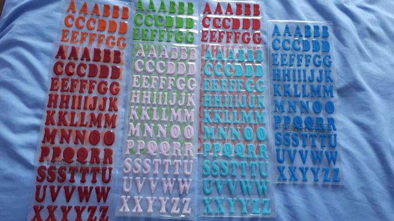 image for Crafting Embossed Alphabet Stickers x 7 - NEW 