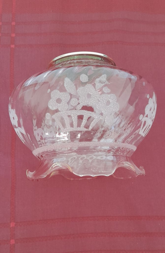 Vintage Amber Glass Lampshade.