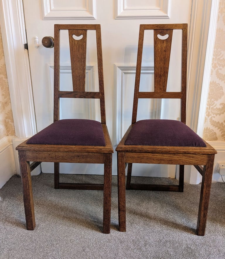 image for Pair of Antique Arts and Crafts Side Chairs.