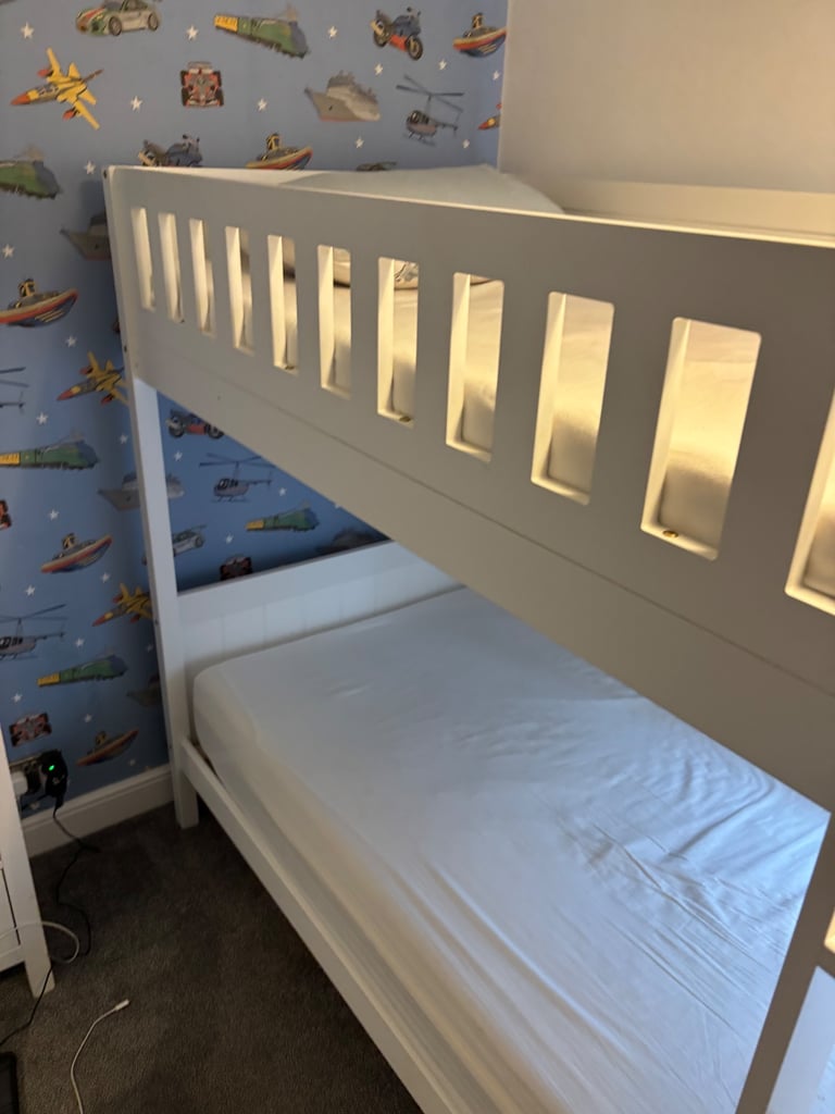 White Wooden Bunk Beds 