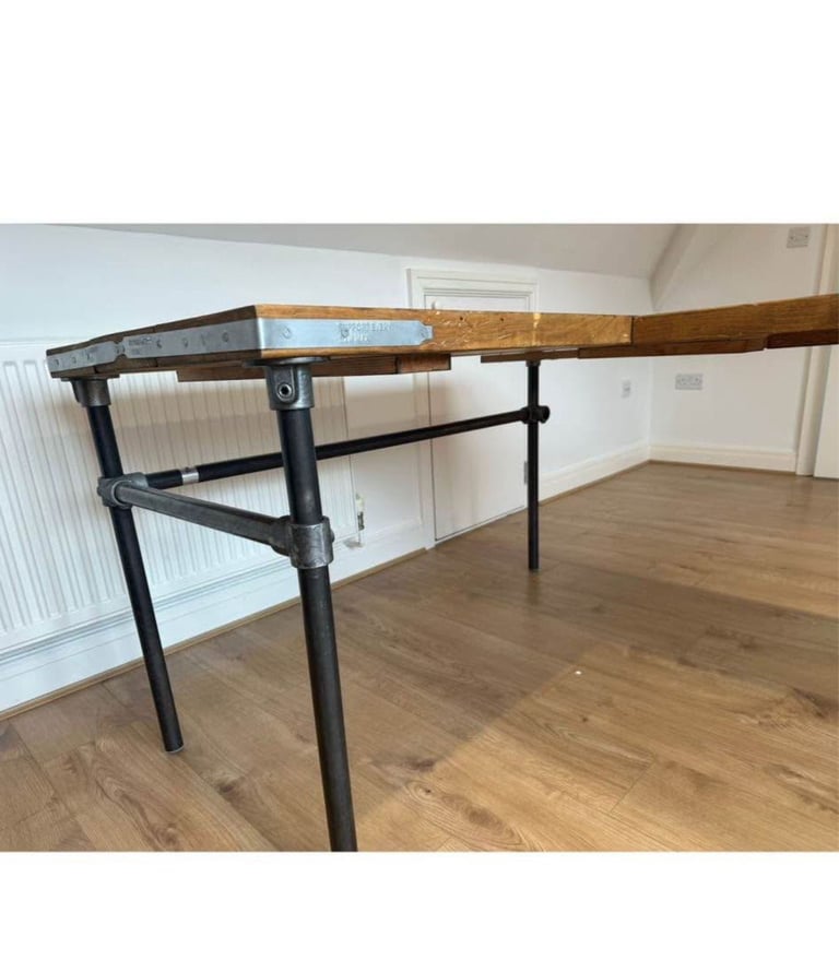 Office desk reclaimed wood and metal bought from Etsy 