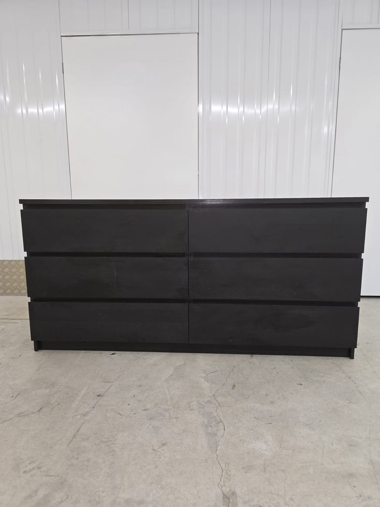 IKEA malm 6 drawer black brown 