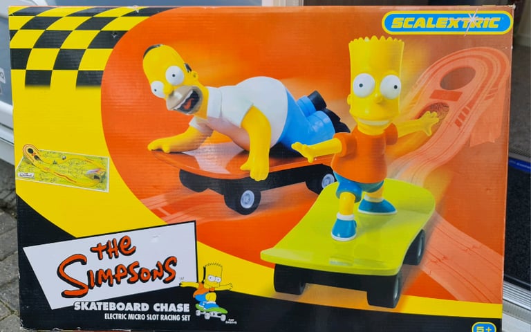 image for Scalextric Simpsons Skateboard Chase slot racing set