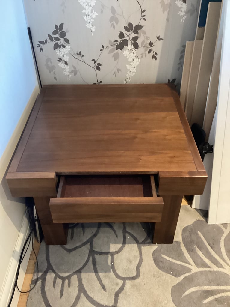 Matching Large walnut Display shelf & Side Table / coffee table 
