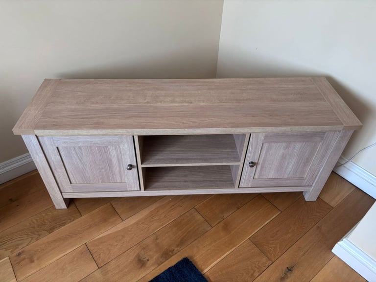 image for NEXT oak tv cabinet + nest if tables