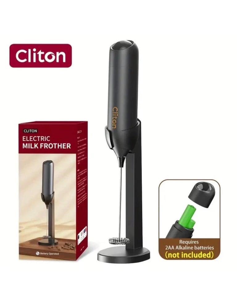 image for Stylish handheld electric milk / coffee frother with STAND 