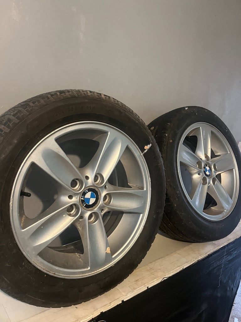 image for 5 five stud bmw  alloys with part worn tyres 