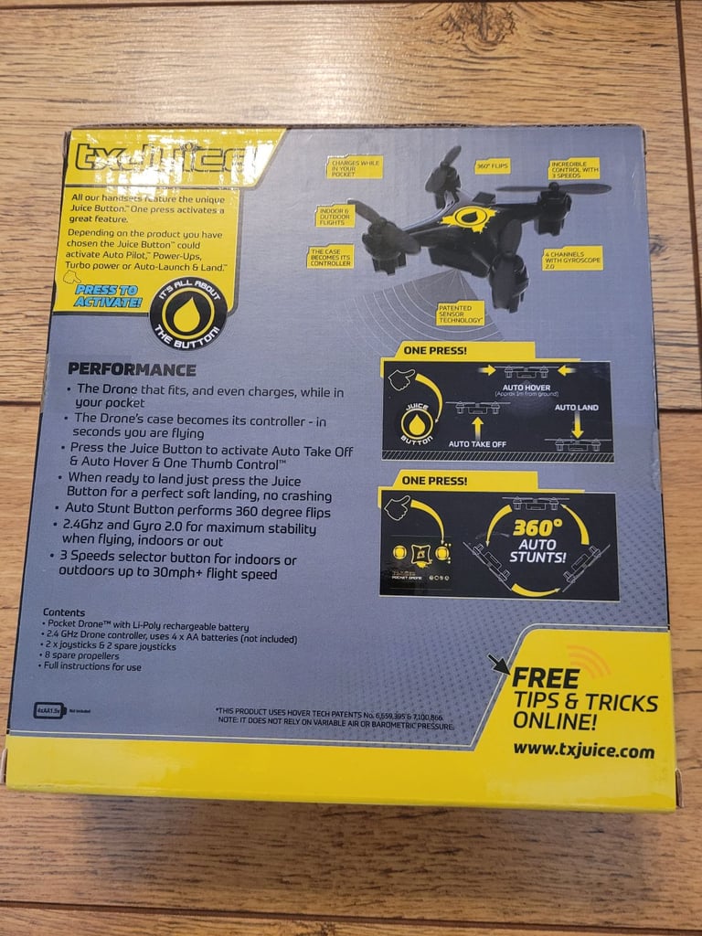 txJuice AI Pocket Drone - packaged as new