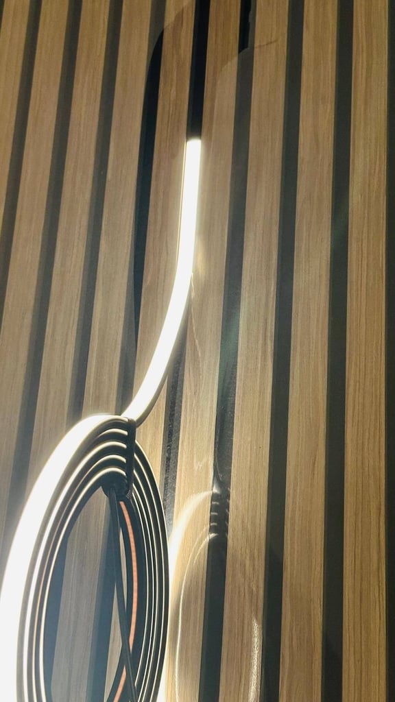Black Invisible Light Strip Kit (x4 Lights) for Acoustic Wall Panels inc Wireless Remote