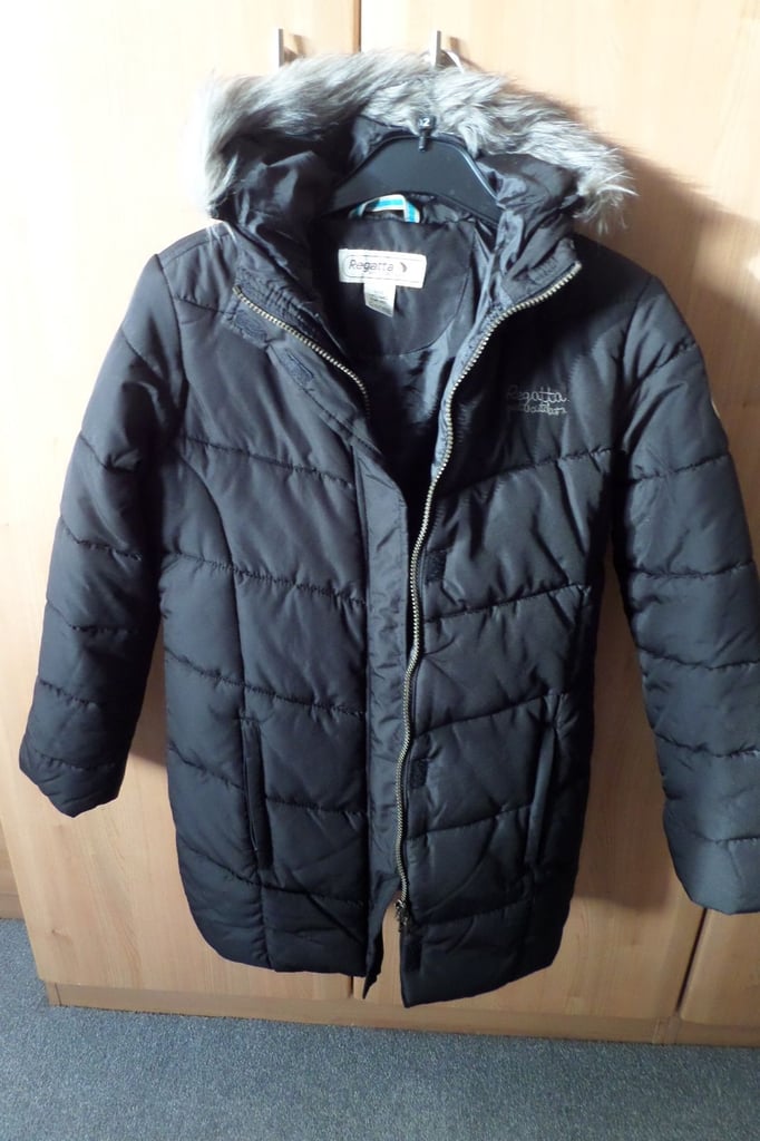 image for Regatta - Black Jacket with fur trimmed hood