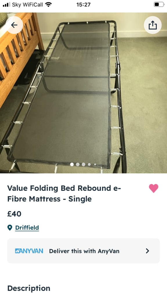 image for Value Folding Bed Rebound e-Fibre Mattress - Single
