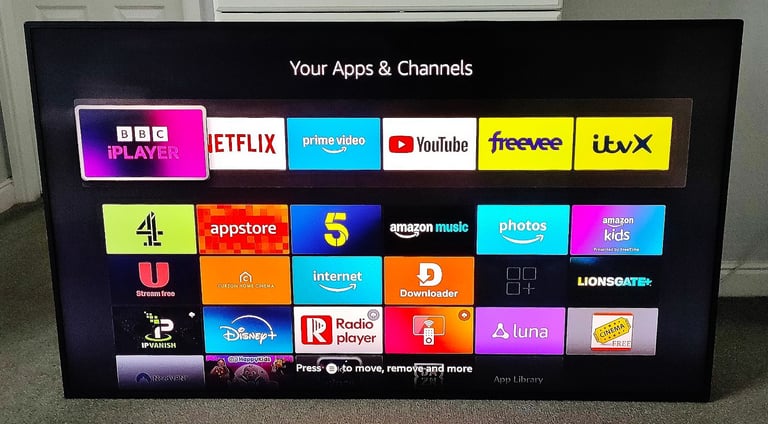 65" GVISION WALL MOUNT FULL HD SCREEN SLIM LED+FIRESTICK LOADS OF APPS RC NEW WALL BRACKETS