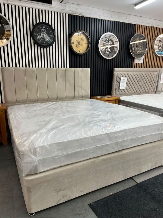 image for ]] Same Day Delivery - King Size Divan Bed for Sale – Mattress & Headboard Combo ]]