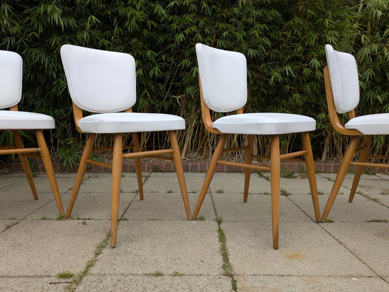 4 x Vintage Retro Dining Chairs MCM Delivery Available 