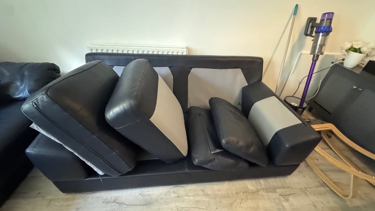 image for John Lewis leather sofa 
