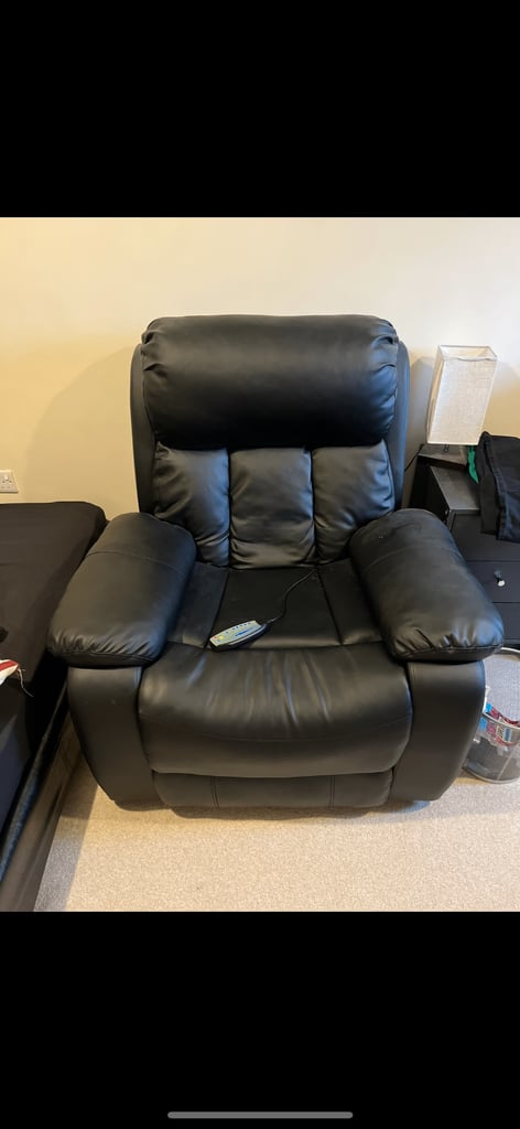 image for Black Reclining Massage Chair With Heater And Remote . Hardly used. .