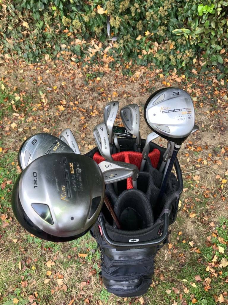 Men’s Golf Clubs King Cobra Driver 3-5 Wood 4-9 Iron Sw Pw Pool Putter Ogio Bag 