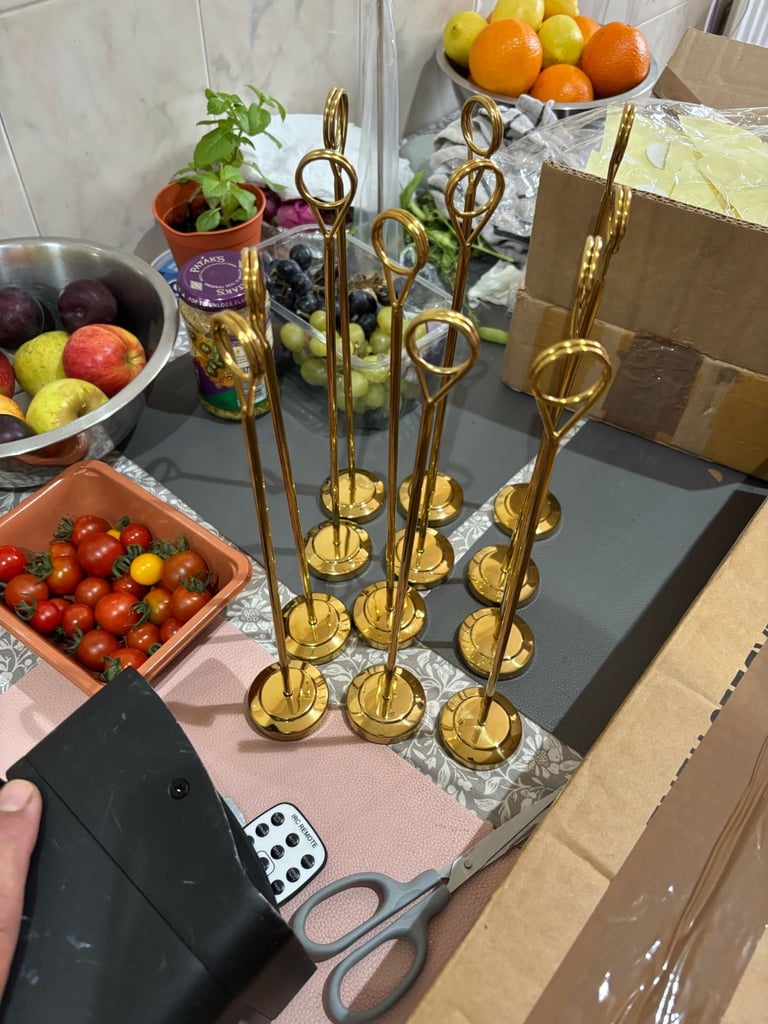 image for Gold card / number holders. Wedding decor 