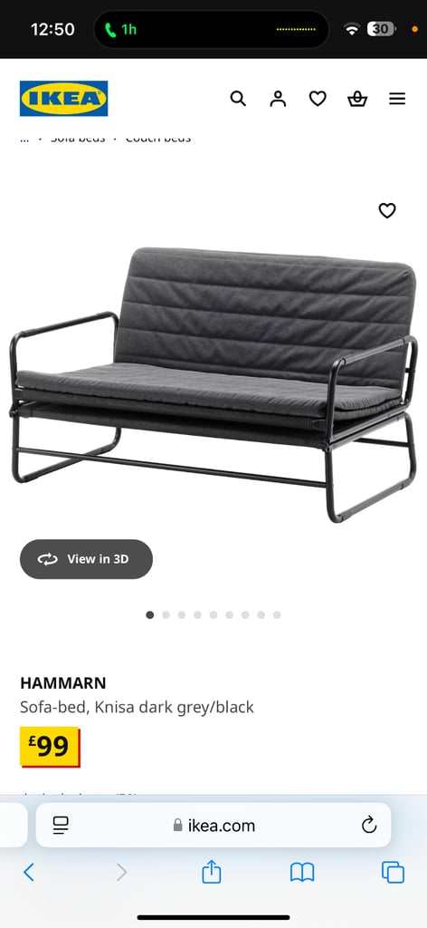 IKEA sofa bed, foldable frame