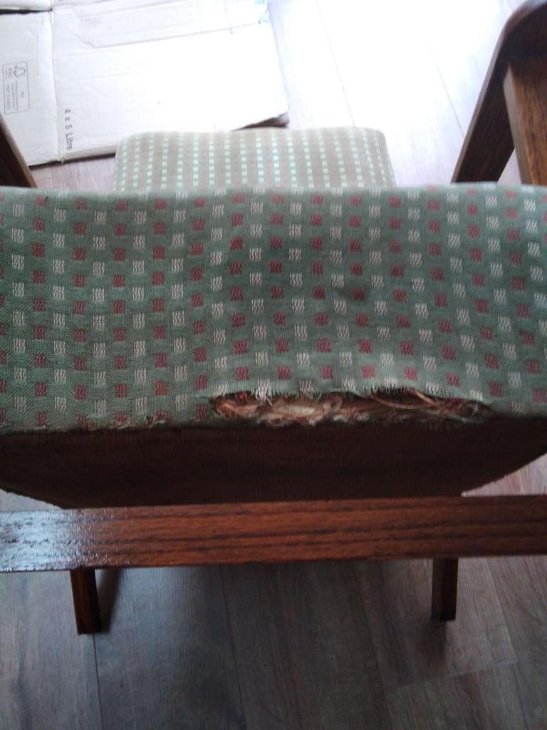 Needs upholstering this easy chair (bedroom)