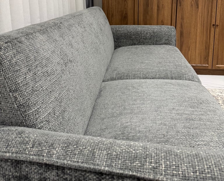 Chunky Chenille Dark Grey Mila 3 Seater Small Sofa
