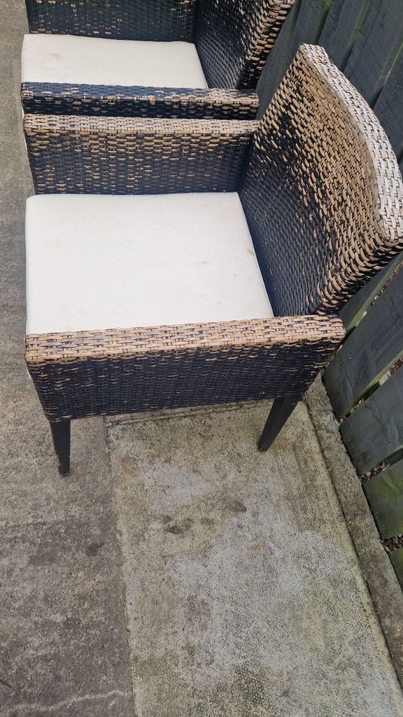 2 × wicker chairs