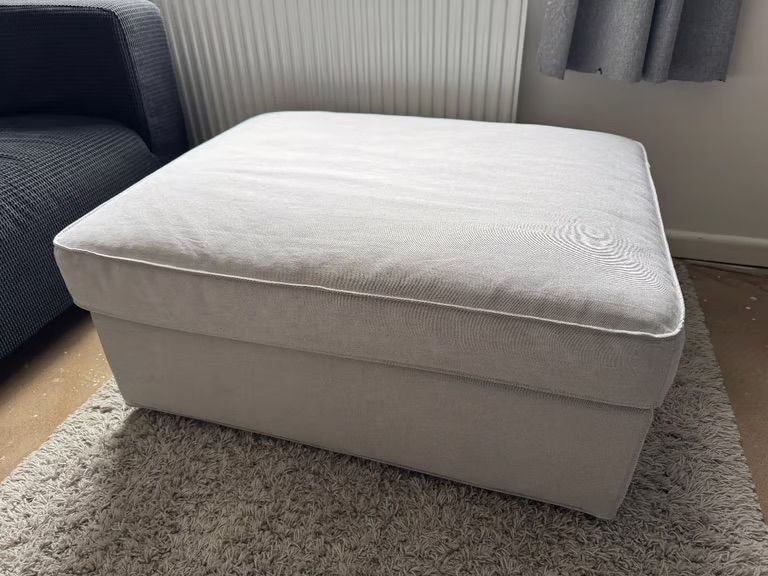 image for KIVIK Footstool with storage, Ramna light grey